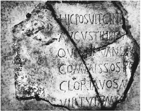 This stone epitaph for St. Monica, in the Museo di Antichitá, Ostia, Italy, is one method used to mark graves—a practice that dates to ancient times. PUBLIC DOMAIN