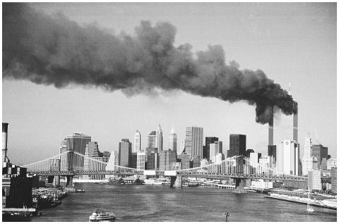 Smoke billowed from the World Trade Center towers after they were struck by two hijacked planes. The towers collapsed shortly thereafter and rescue efforts continued for weeks following the attack. REUTERS NEWMEDIA INC./CORBIS